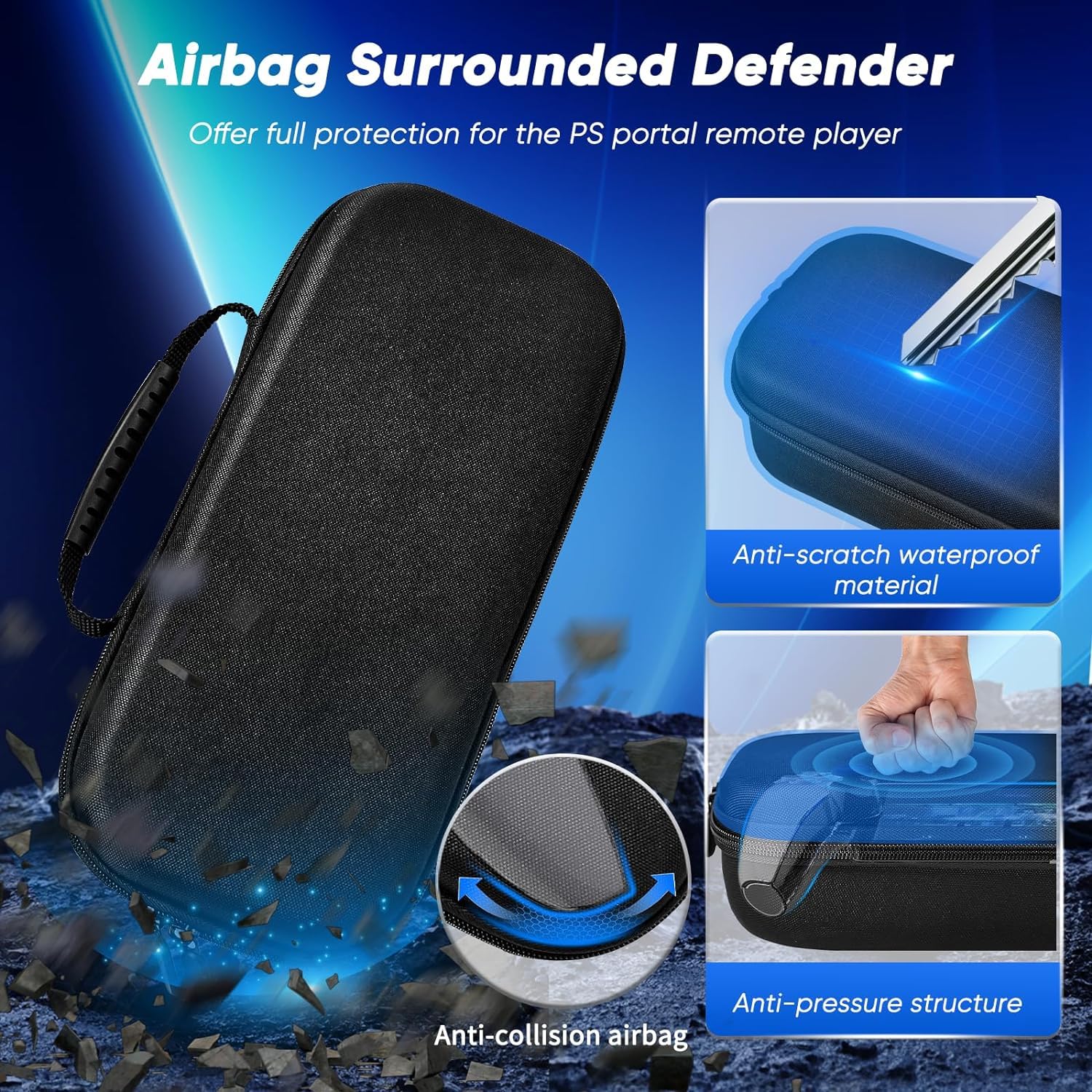Playstation PS PORTAL 6 in 1 Hard Carrying Case with Protective Cover - Image 4