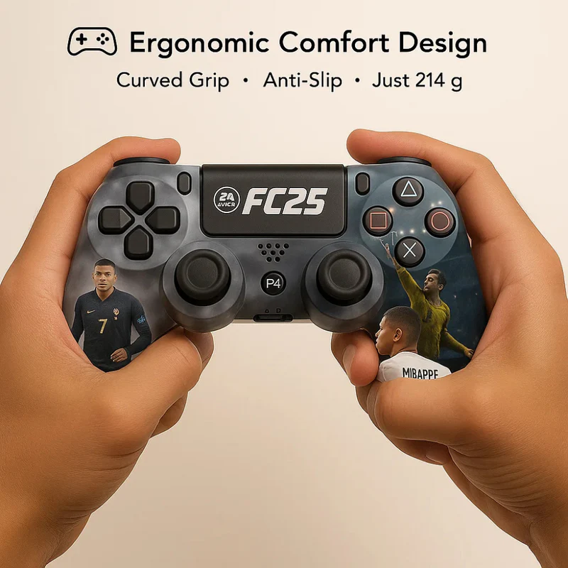 Playx FC 25 Themed Bluetooth Wireless P4 Gaming Controller For PS4/PS4 Pro/PS4 Slim/PC/Smartphone, Dual Vibration, Turbo, Touchpad, Compatible with PS5 - Image 5
