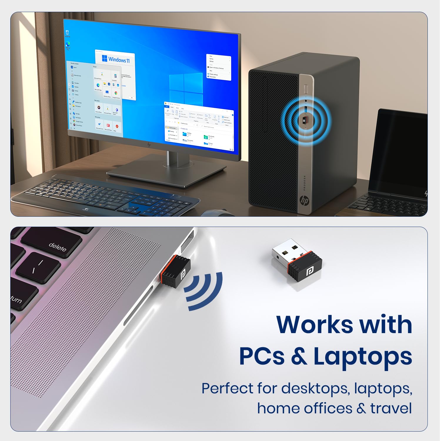 Portronics POR 3067 BlueFi Nano USB Wi-Fi , Bluetooth Adapter, Dual-Band 2.4GHz (200 Mbps)/5GHz (450 Mbps) up to 650Mbps - Image 6