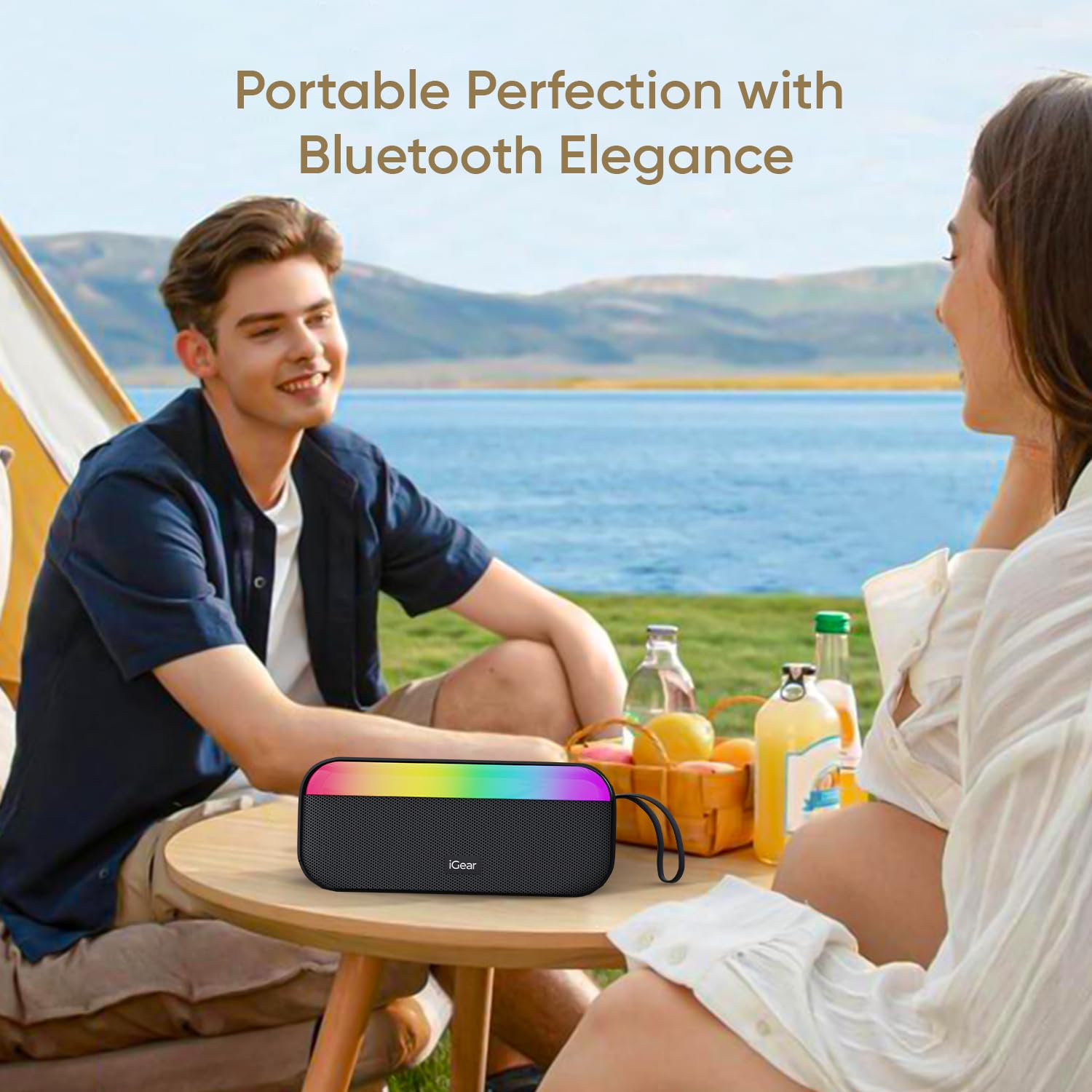 iGear Pulse 10W Mega Bass Speaker with RGB Lights, 3-Hour Playtime, TWS Function, Travel Loop , Multi-Connectivity Black - Image 9