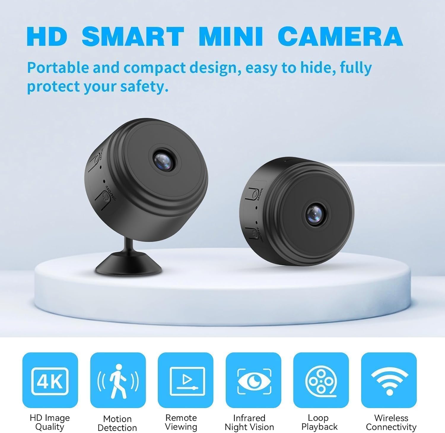 Mini WiFi Spy Camera Hidden for Home Outdoor High HD Focus Spy Magnet Mini Live Stream Night Vision IP Wireless 1080P Audio Video Hidden Indoor BLACK - Image 8