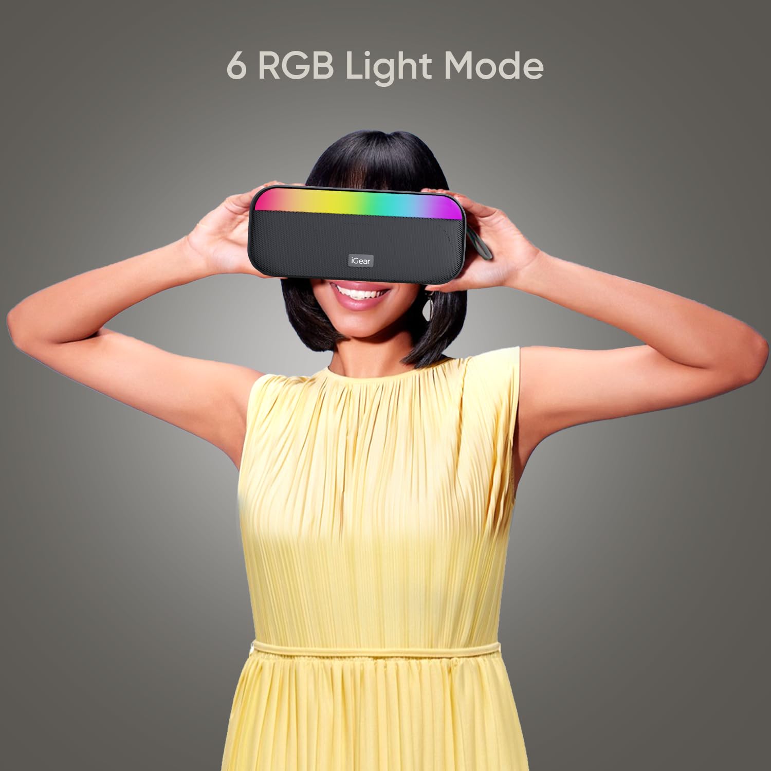 iGear Pulse 10W Mega Bass Speaker with RGB Lights, 3-Hour Playtime, TWS Function, Travel Loop , Multi-Connectivity Black - Image 8