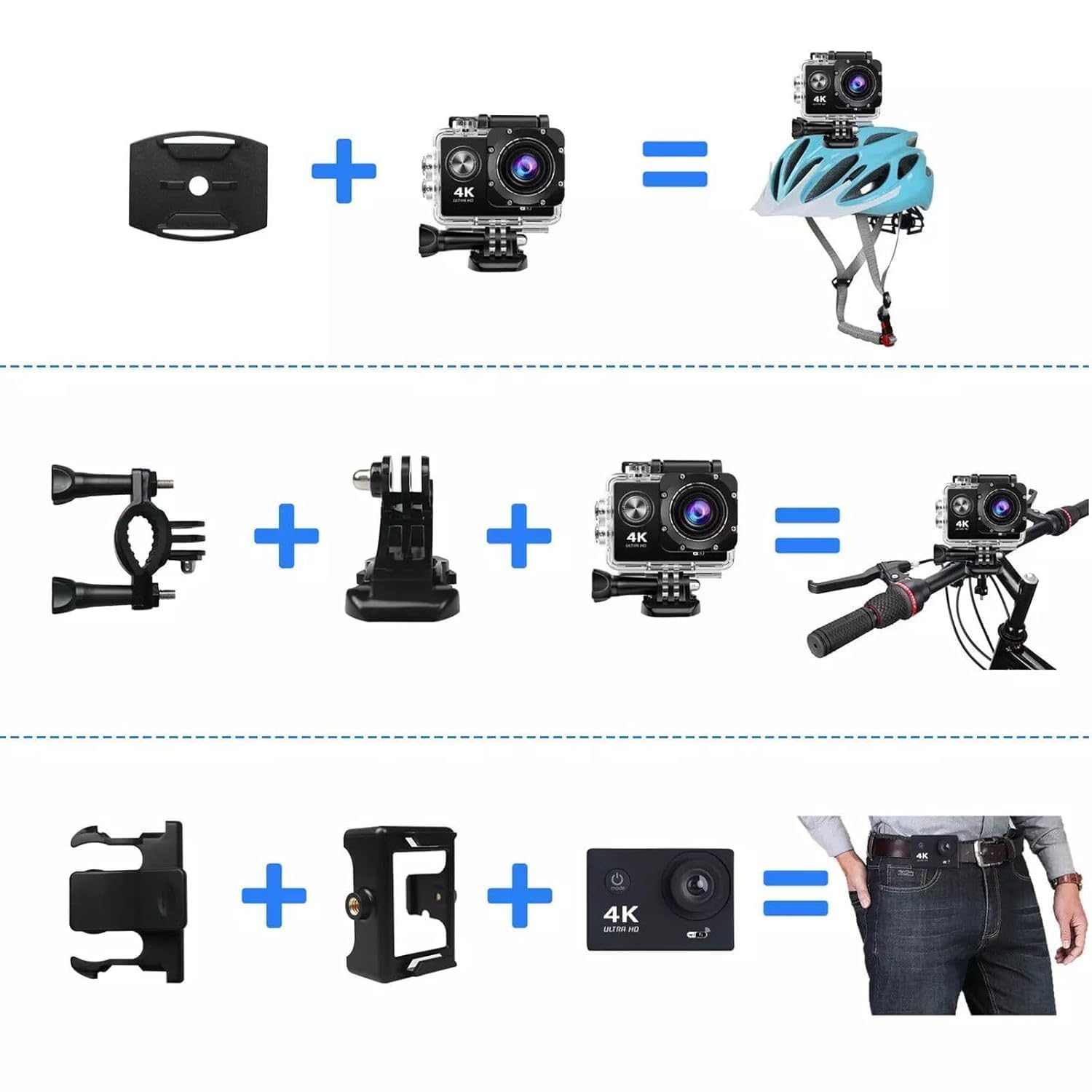 4K 30FPS Action Camera Ultra HD Underwater Camera 170 Degree Wide Angle 98Ft Waterproof Camera (Light Action) Digital Black - Image 10