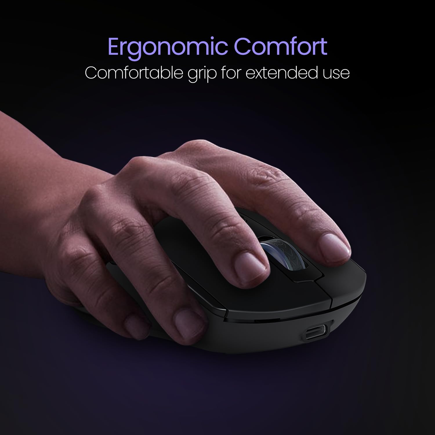 Portronics Toad One POR 1682 Bluetooth Mouse with 2.4 GHz & BT 5.3 Dual Wireless, 6 Buttons, Rechargeable, RGB Lights, Connect 3 Devices, Ergonomic Design for Laptop, Smartphone, Tablet Black - Image 7