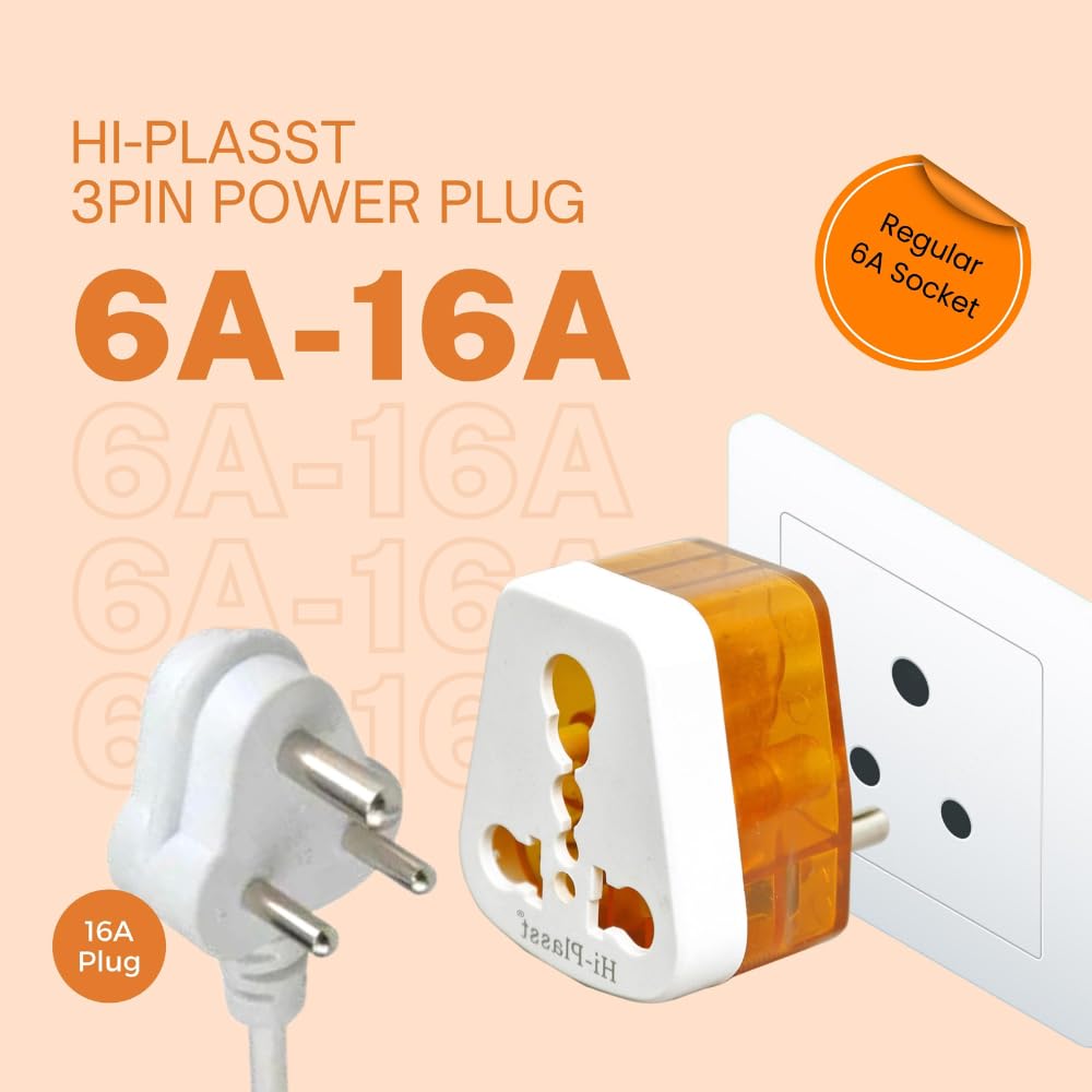 Stackfine 5 ampere to 15 ampere 3-Pin Socket for Big Size 16 A Plug Top (Use 16amp Devices in 6amp Socket) Pack of 1 - Image 2