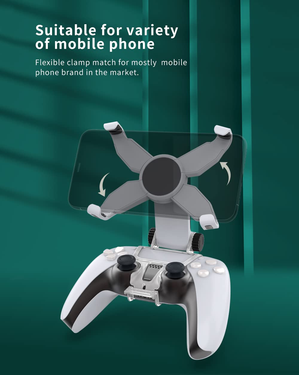 PS5 Controller Mobile Phone Mount Clip, Mobile Gaming Clip Cell Phone Stand Holder Bracket for PS5 Controller Remote Play (PS5 Controller Not Included) - Image 4