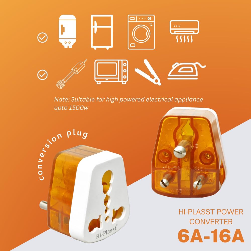 Stackfine 5 ampere to 15 ampere 3-Pin Socket for Big Size 16 A Plug Top (Use 16amp Devices in 6amp Socket) Pack of 1 - Image 6