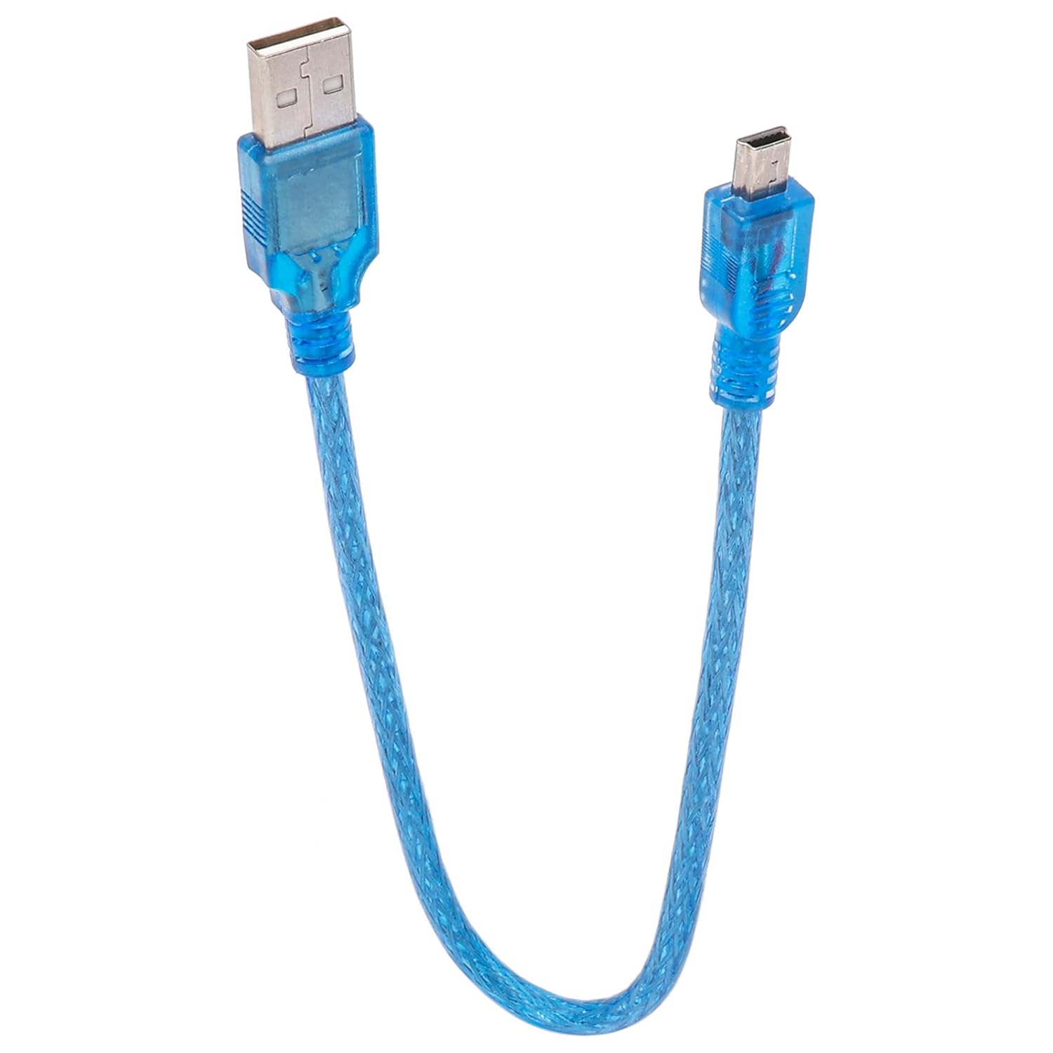 Blue Short USB 2.0 A Male To Mini 5 Pin B Male Data Charging Cable 30cm - Image 2