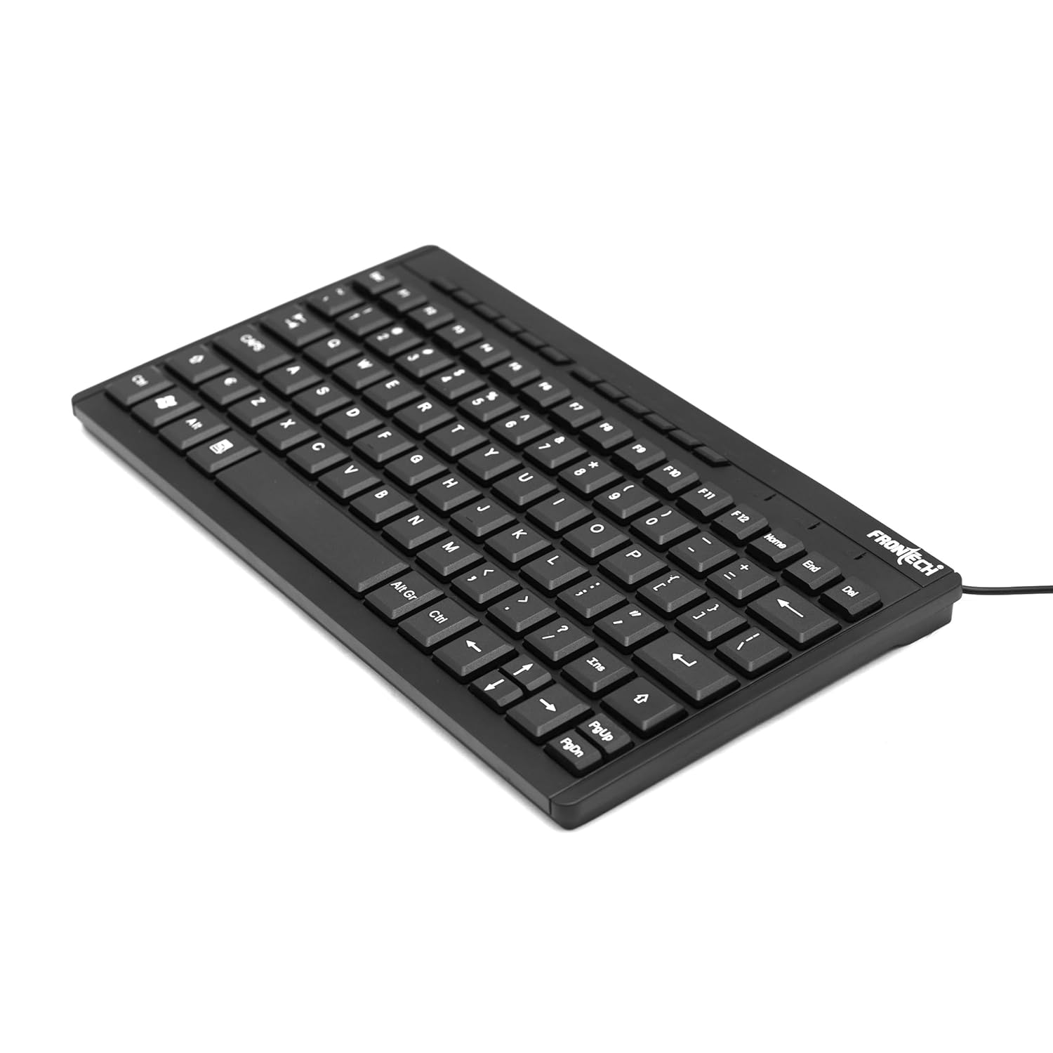 FRONTECH Wired Mini Keyboard Membrane Retractable Stands USB KB-0004 Black - Image 4