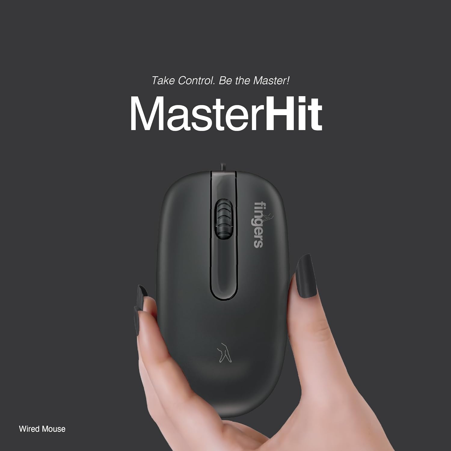FINGERS MasterHit USB Wired PC Mouse Advanced Optical Technology, 1200 DPI, Ambidextrous, Plug-n-Play, Windows, macOS, Linux And Chrome OS - Image 3
