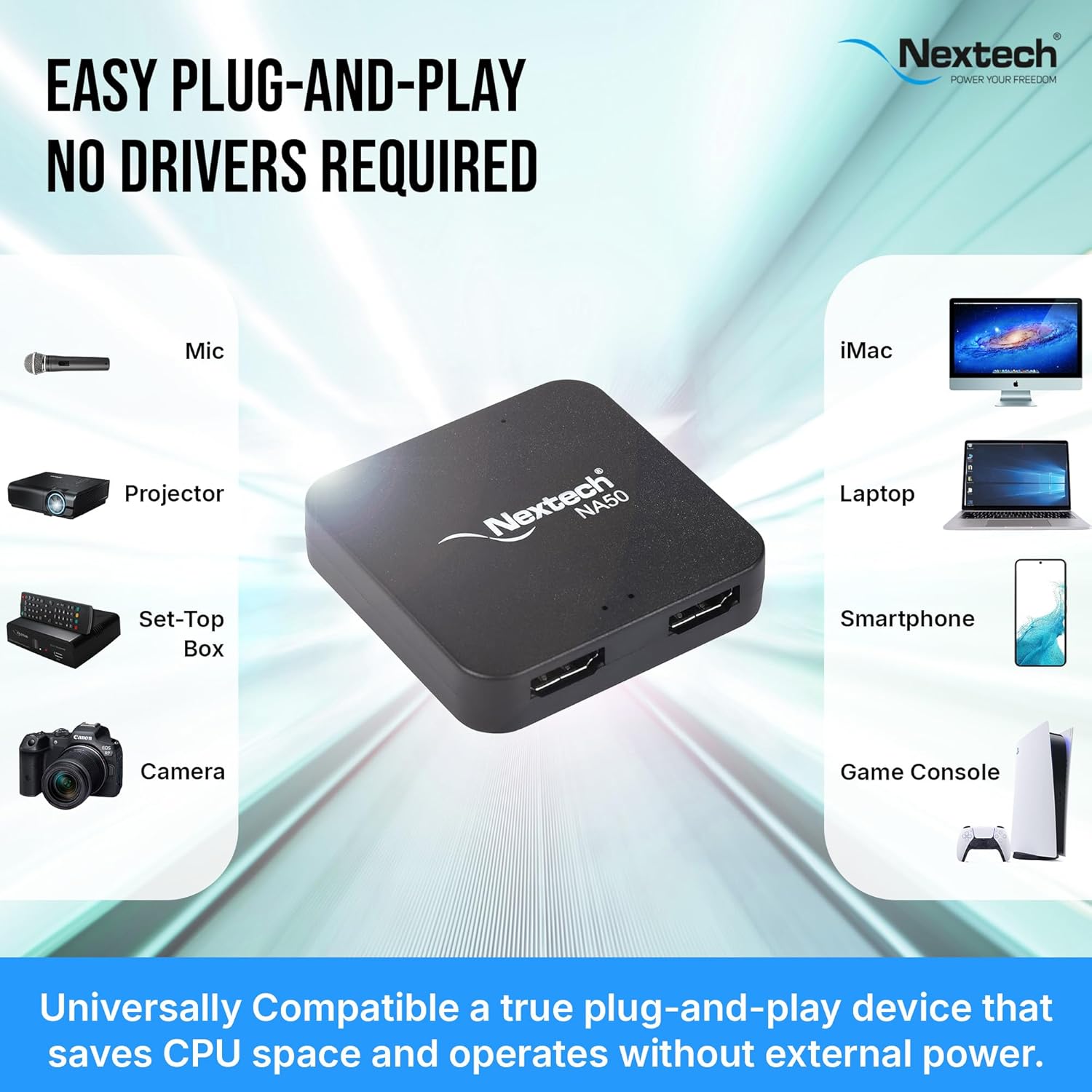 Nextech HDMI Video Capture Card USB 3.0, 4K@30Hz Pass Through,1080P@60FPS Ultra Low Latency for PS5, Xbox, Camera, PC Streaming, Recording Live - Image 6