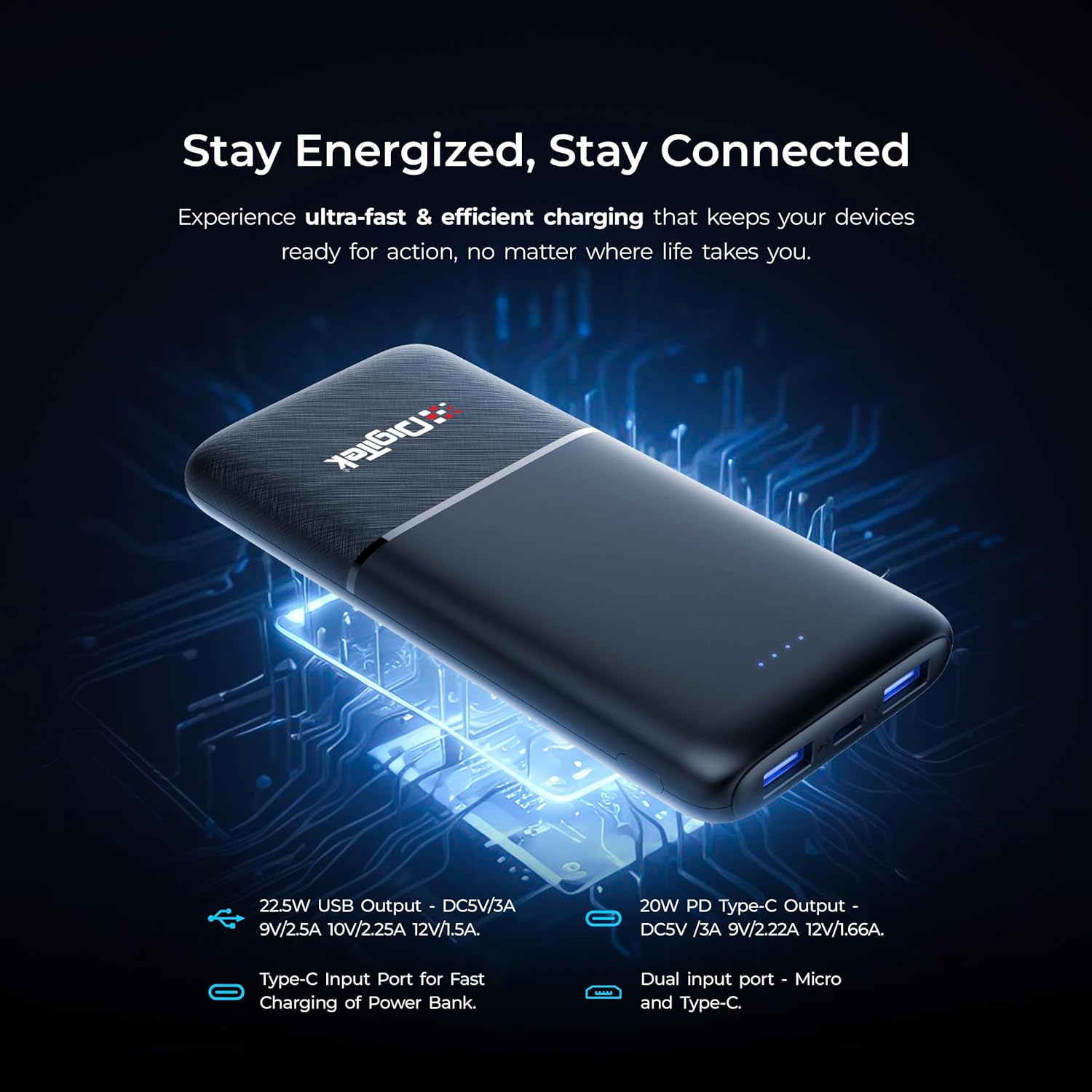 Digitek DPB-10000 PD QC Superfast 10000Mah Power Bank - Image 4