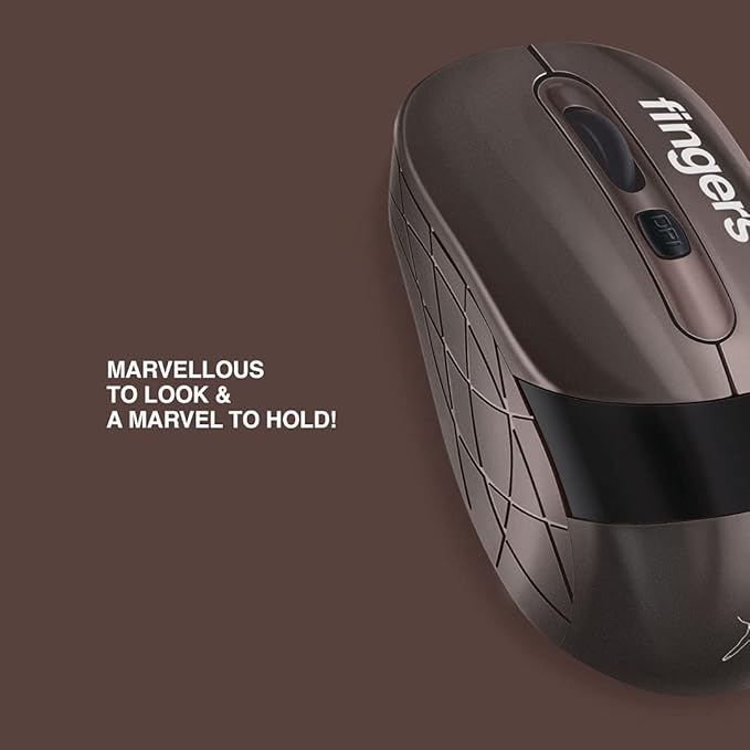 FINGERS AeroGrip Wireless Mouse with 2.4 GHz USB Receiver, Intelligent Auto Power Save Mode, Compatible with Windows, Mac & Linux - Image 3