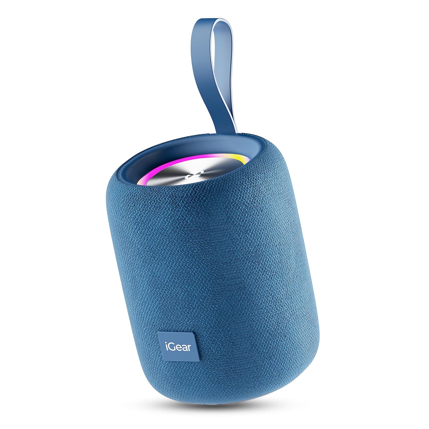 IGear Roll 10W Portable Bluetooth Speaker-Immersive 360-Degree Surround, RGB Lights, 7-Hour Playtime, Splashproof, True Wireless Stereo (TWS) Blue - Image 1