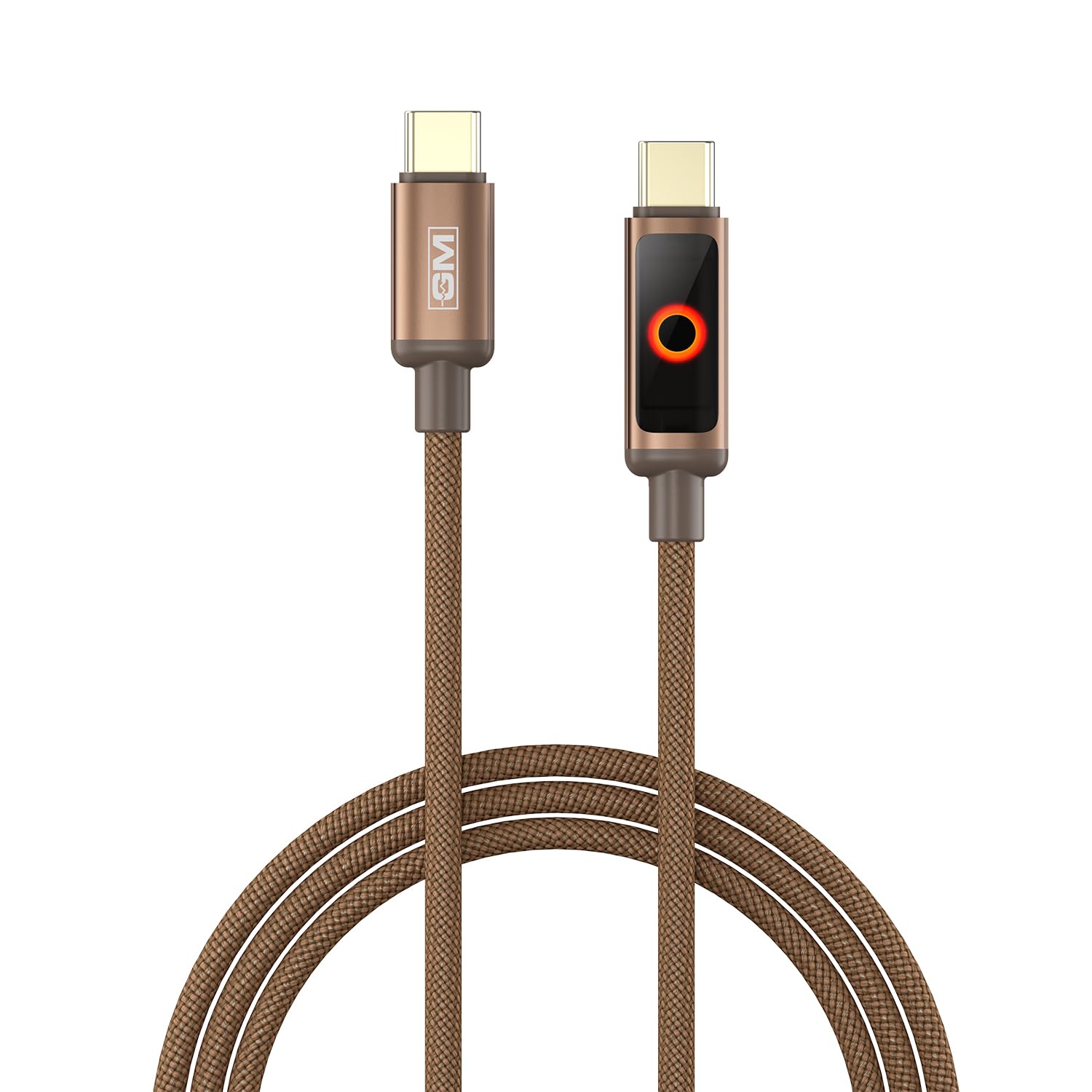 G+ 100W PD Cable Fast Charging Smart Auto Cutoff Laptop Charger 480Mbps Brown - Image 1