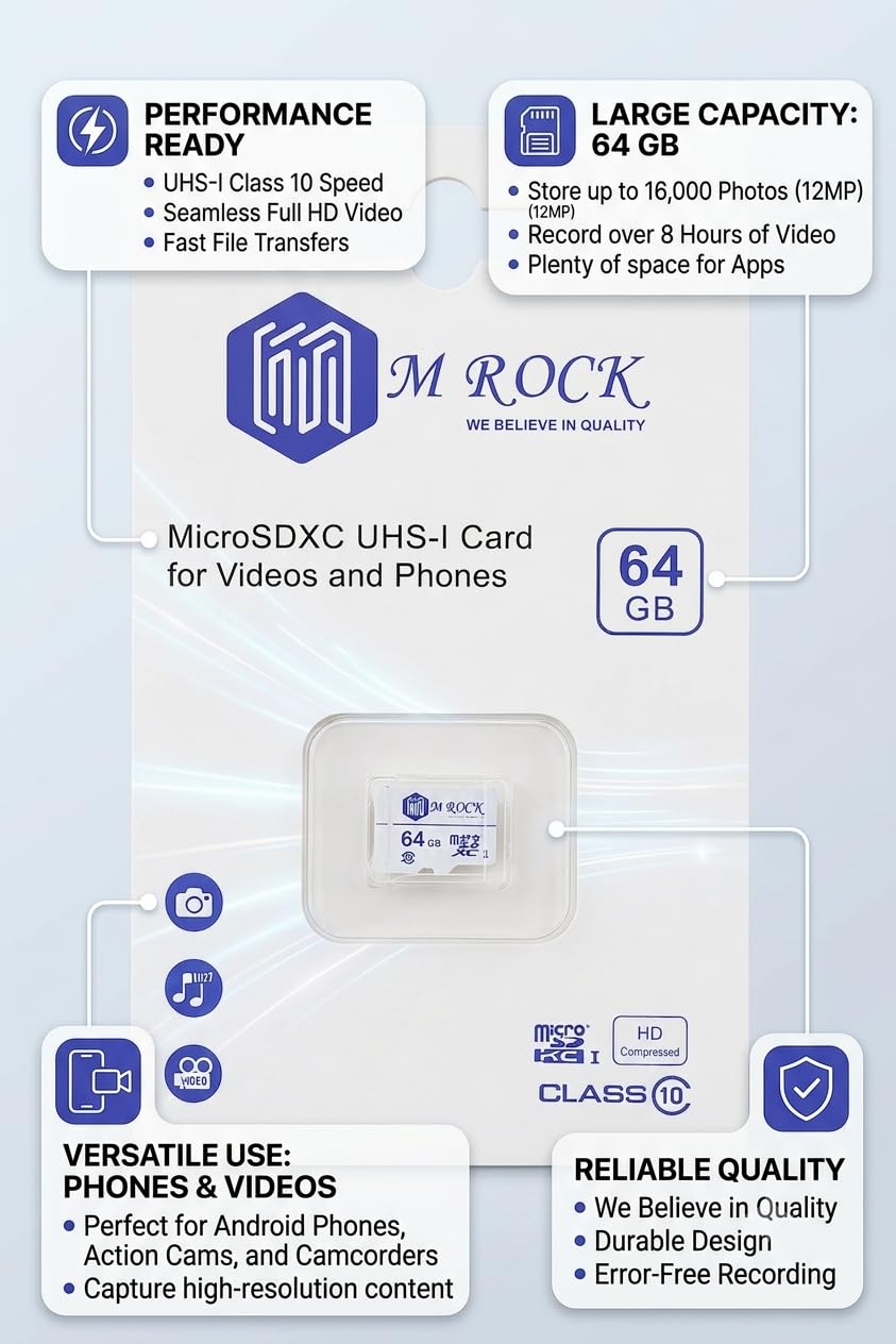 M Rock TF-64GB UHS-1 64 GB MicroSDXC Card Class 10 100 MB/s  Memory Card Compatible with Camera, Mobile, Gaming Console, Tablet - Image 4