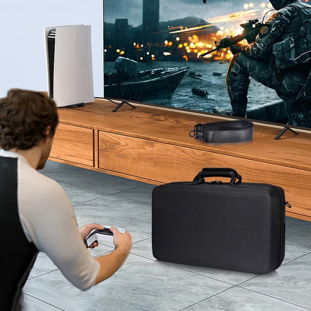 PS5 Slim Carrying Travel case Console Gamepad Controller Headphone Travel Bag, Playstation 5 Slim Accessories Black - Image 6