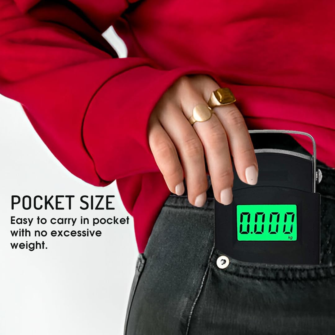 WH A08 digital weighing Scale machine for Luggage weighing, Weighing scale capable of 50kg, Scale with LCD Display And Stainless steel hook. - Image 4
