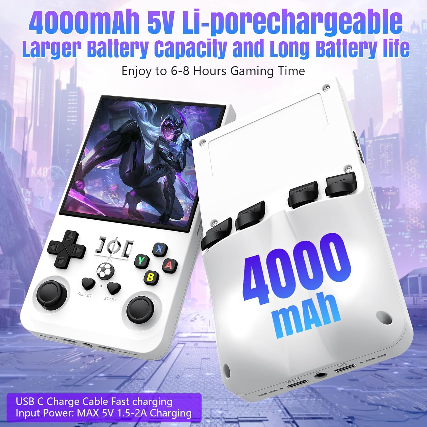 R36MAX 64gb Retro Handheld Game Console White - Image 4