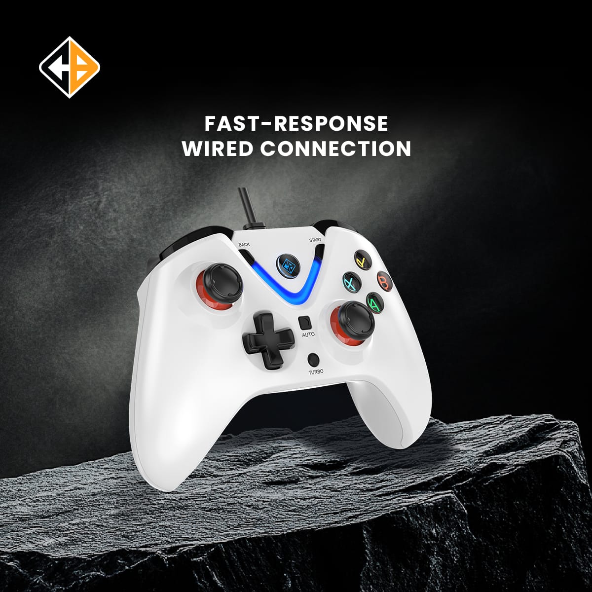 Cosmic Byte ARES Wired Controller for PC, Magnetic Triggers, Upgraded Hall Effect Joysticks, Dual Vibration, Backlit LED Buttons White - Image 6