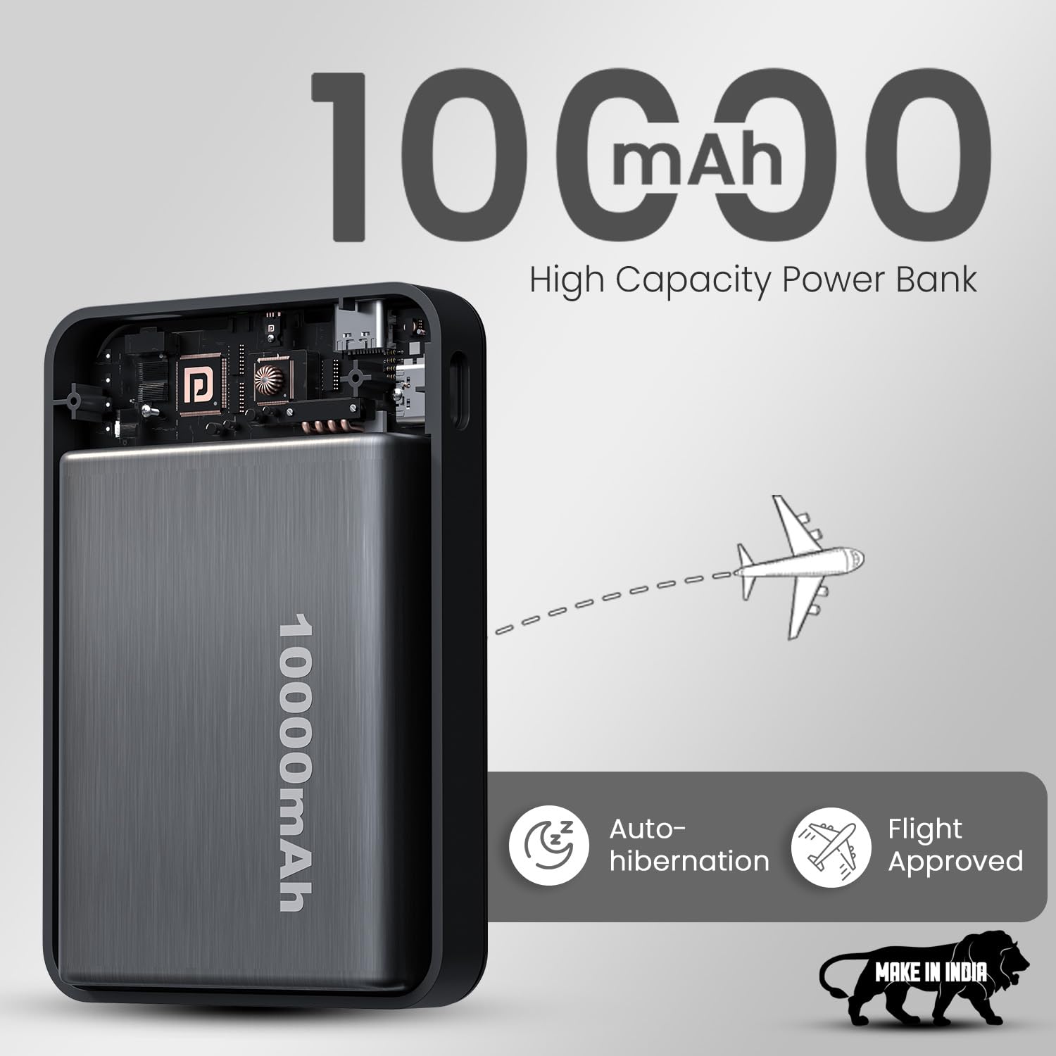 Portronics POR 2903 Revvo 15W Magsafe Wireless Powerbank 10000mAh Fast Charging Powerbank,Detachable Type C Cable,Mobile Stand,Type C Input/Output PD Port,iPhone 12 Above,Android Qi Enabled Devices Black - Image 6