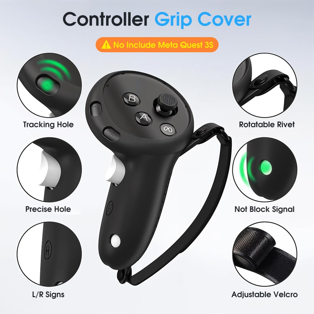 Meta Quest 3S 5-in-1 Silicone Accessories for , Protective Case Set for Meta Quest 3S, VR Skin Cover Case Silicone Face Pad Lens Cover - Image 5