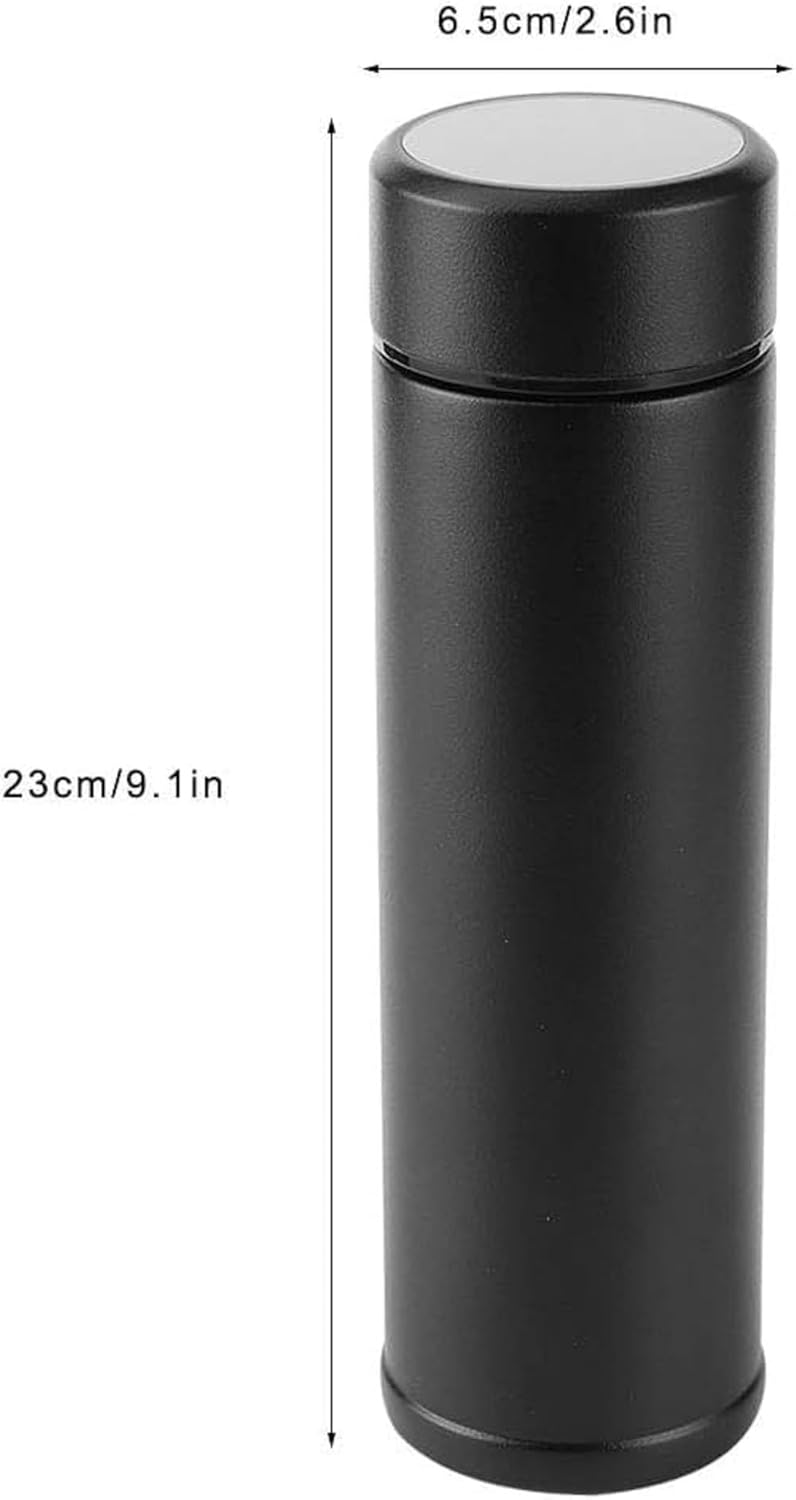 Smart Temperature Water Bottle 500ml, LED Display Touch Lid, Vacuum Insulated Stainless Steel Flask, Keeps Hot And Cold, Travel, Gym, Office Black - Image 3