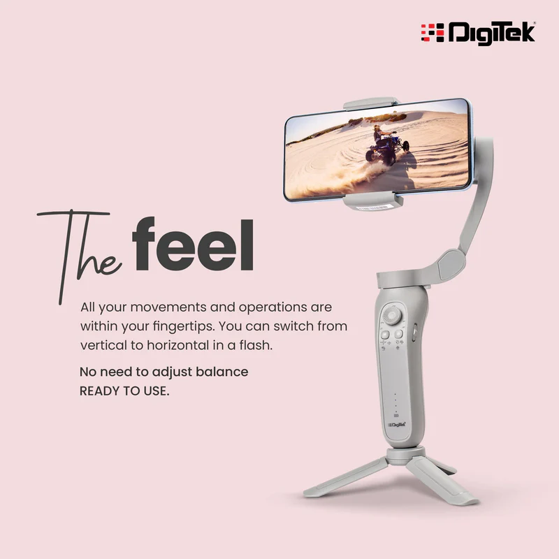 Digitek DSG 008F Pro Smartphone Gimbal Pro 3 Axis Stabilizer with Face Tracking and Gesture Control - Image 6