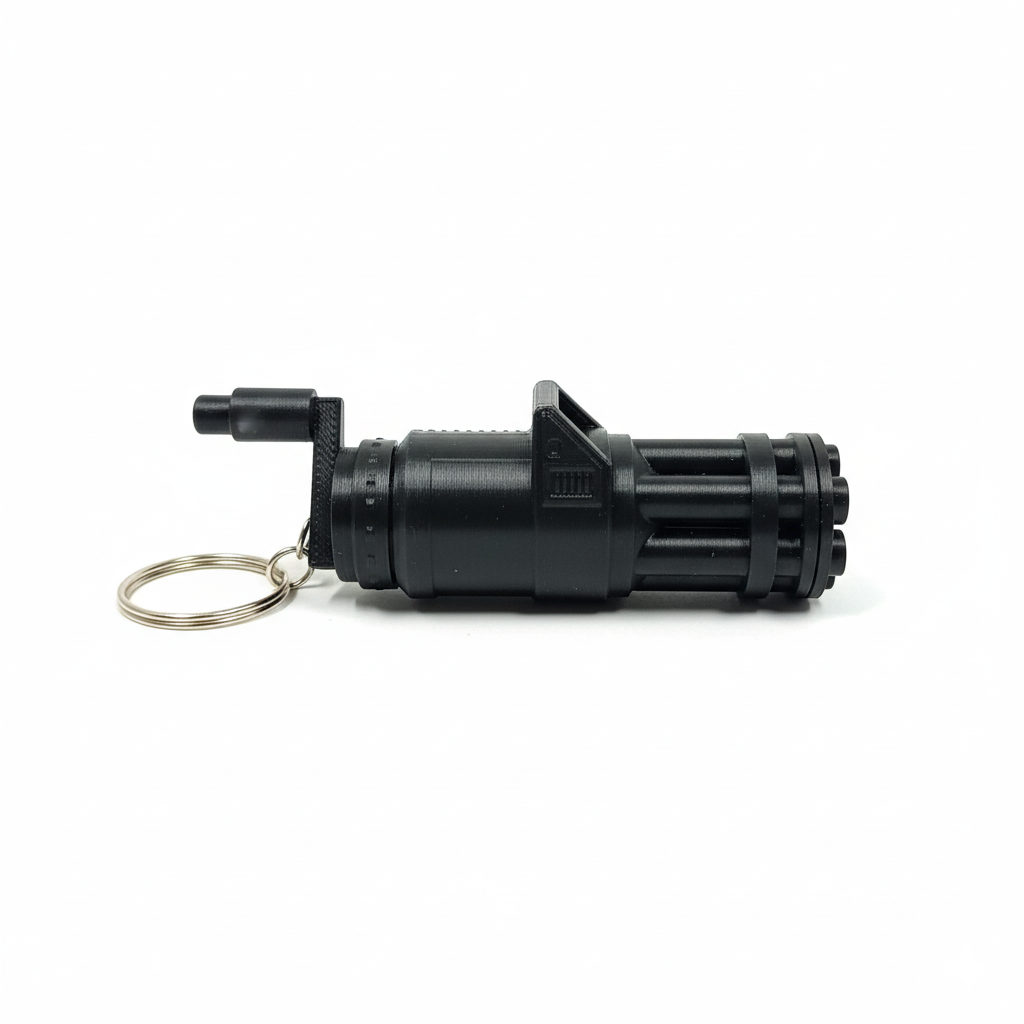 3D Printed Minigun Barrel With Handel Keychains - Image 2
