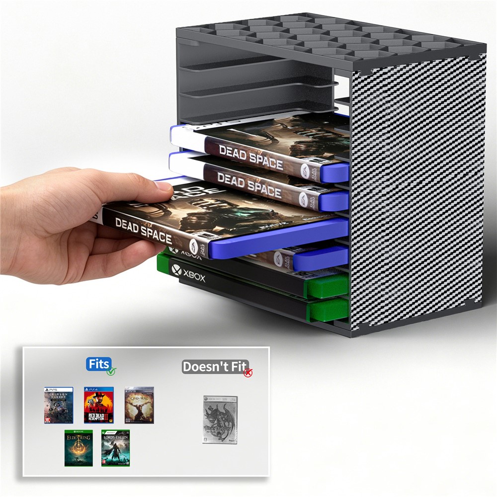 Game Disc Storage Tower DIY Modular 18 Disc Nintendo Switch / PS5 / PS4 / Xbox MZ 8056 Black Game Disc Storage Tower DIY Modular 18 Disc Nintendo Switch / PS5 / PS4 / Xbox MZ 8056 Black - Image 2