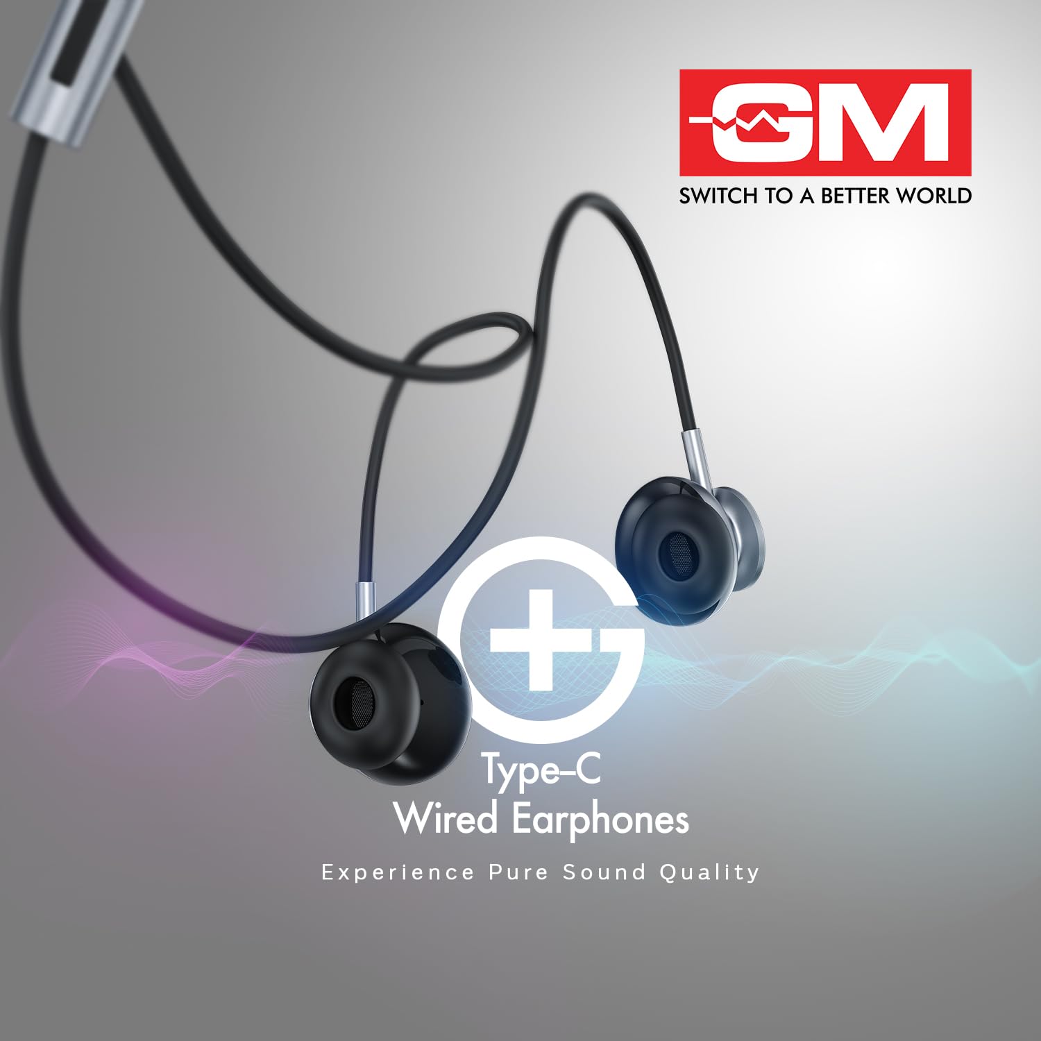 GM G+ Type-C Wired Earphones, Wireless in-Ear Earphones with HD Mic, 14mm Drivers, Pure Bass Sound, Lightweight & Comfortable Fit, for Rich & Detailed Audio - Image 6