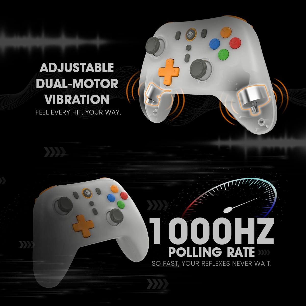 Cosmic Byte Blitz Tri-Mode Controller for PC, TMR Joystick, HE Triggers, 1000Hz Polling, Software & Charging Dock Support, Upgraded Model Retro - Image 5