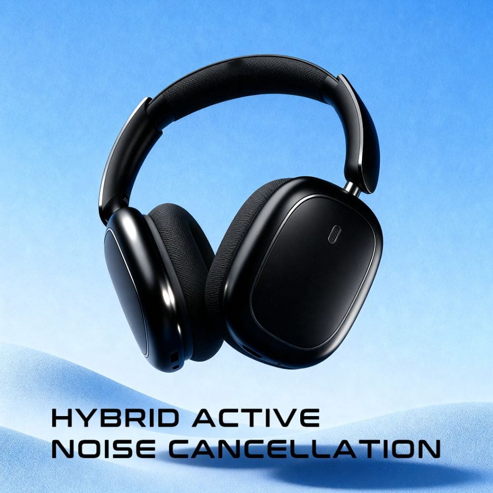 Lenyes LH62 ANC Noise Cancelling Headphones, Bluetooth 6.0, 40mm Drivers, 32Hr Battery, 180Hr Standby, Foldable, Game and Music Mode, Audio App Black - Image 1