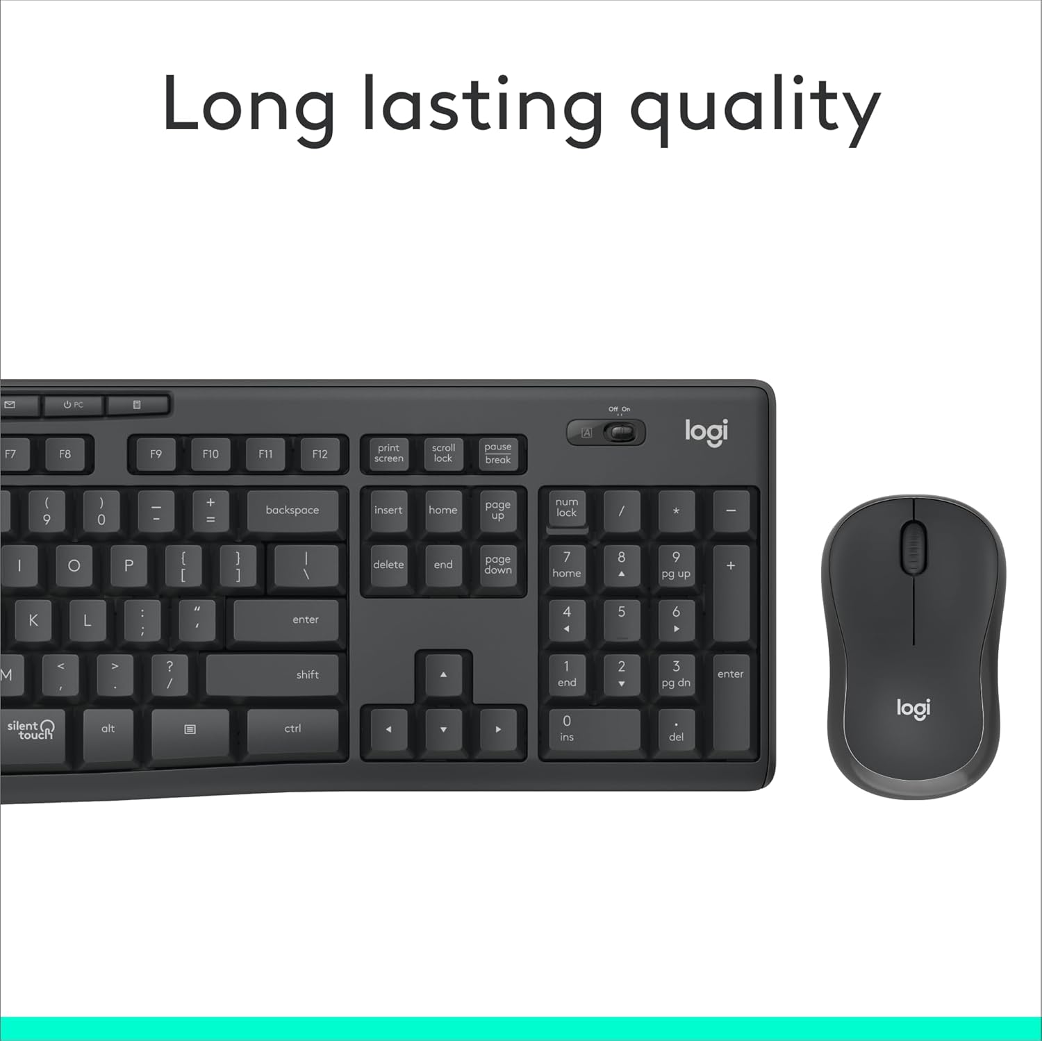 Logitech MK295 Silent Wireless Mouse & Keyboard Combo with SilentTouch Technology- Black - Image 5