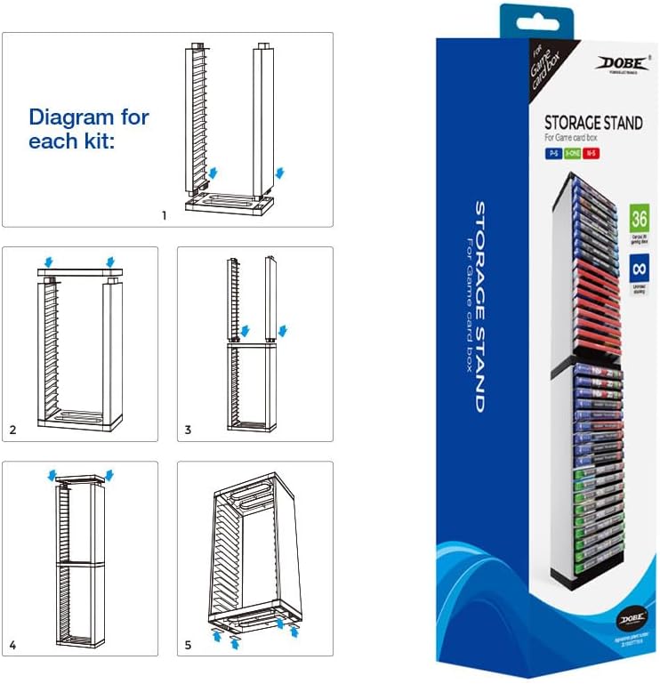 DOBE TP5-0519 Video Game Storage Stand Tower 36-Layer CD for PS5/ PS4/ PS3/ Xbox Series S & X/Xbox one Game, Universal Game Disc Holder Vertical Stand - Image 7