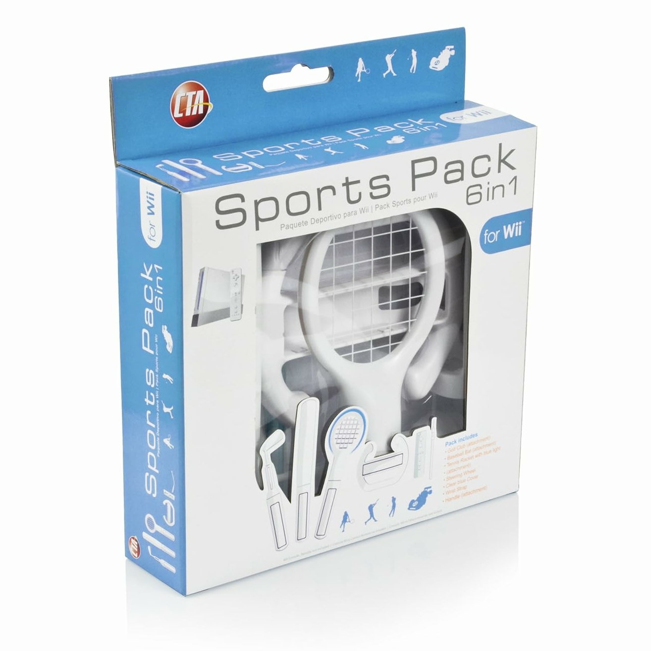 CTA Digital Wii Grand Slam Sports Pack (White) Sports Pack 6 in 1 for Wii - Image 1