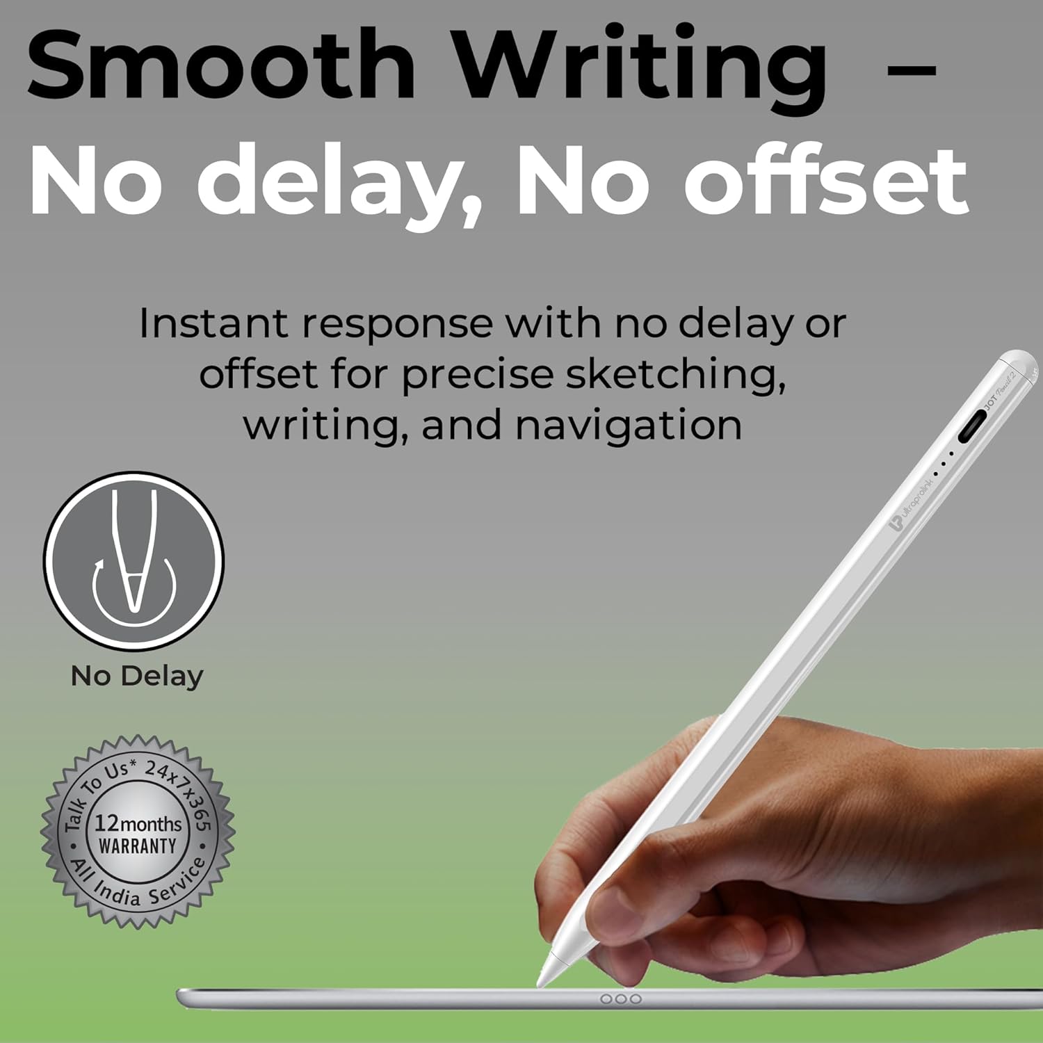 UltraProlink JOT Pencil 2, Stylus Pen for iPad, Android Tablets And Mobiles, Magnetic, 10Hr Use, Fast Charging, 12-Month Warranty, for iOS And Android - Image 5