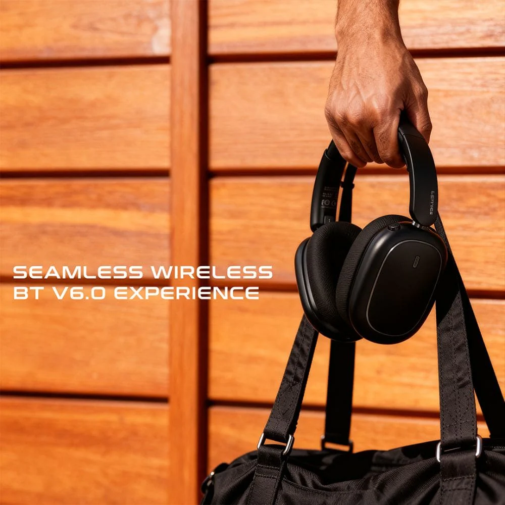 Lenyes LH62 ANC Noise Cancelling Headphones, Bluetooth 6.0, 40mm Drivers, 32Hr Battery, 180Hr Standby, Foldable, Game and Music Mode, Audio App Black - Image 5