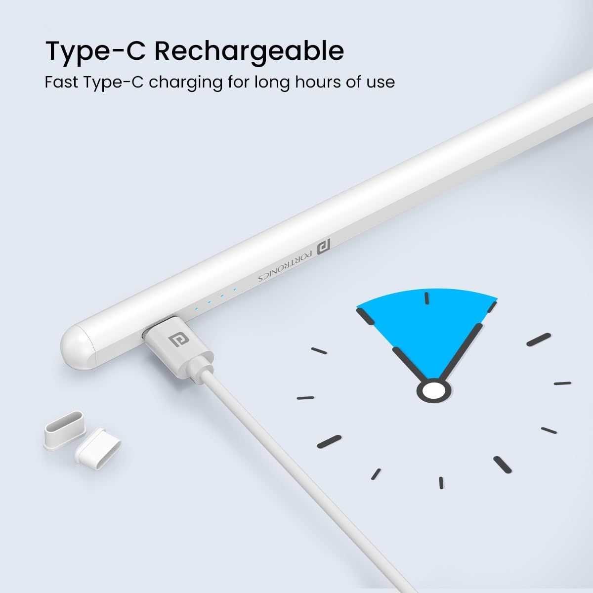 Portronics POR 2757 Glide Stylus Pencil for iPads Only, Angle Tilt Sensitivity, Palm Rejection, Attaches Magnetically, Battery LED Indicator, Type-C Charging, Only for iPads Released Between 2020 & 2024 Portronics POR 2757 Glide Stylus Pencil for iPads Only, Angle Tilt Sensitivity, Palm Rejection, Attaches Magnetically, Battery LED Indicator, Type-C Charging, Only for iPads Released Between 2020 & 2024 - Image 4