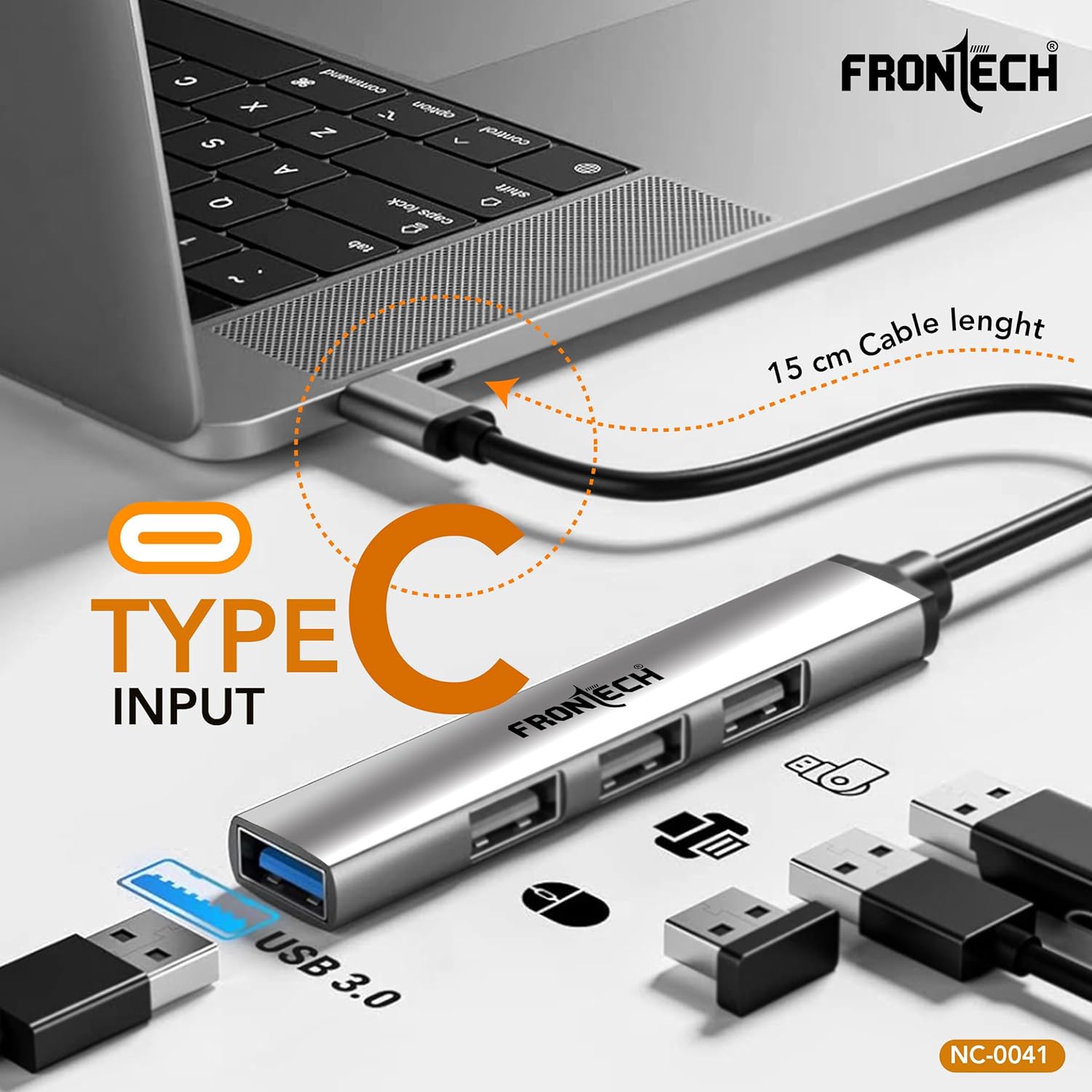 Frontech 4 in 1 Slim Multiport HUB Dock,1XUSB 3.0, 3X USB 2.0,Compact Metal Design, Upto 5 Gbps Hight Speed Data Transfer Desktop,Laptop,Tablet etc - Image 6