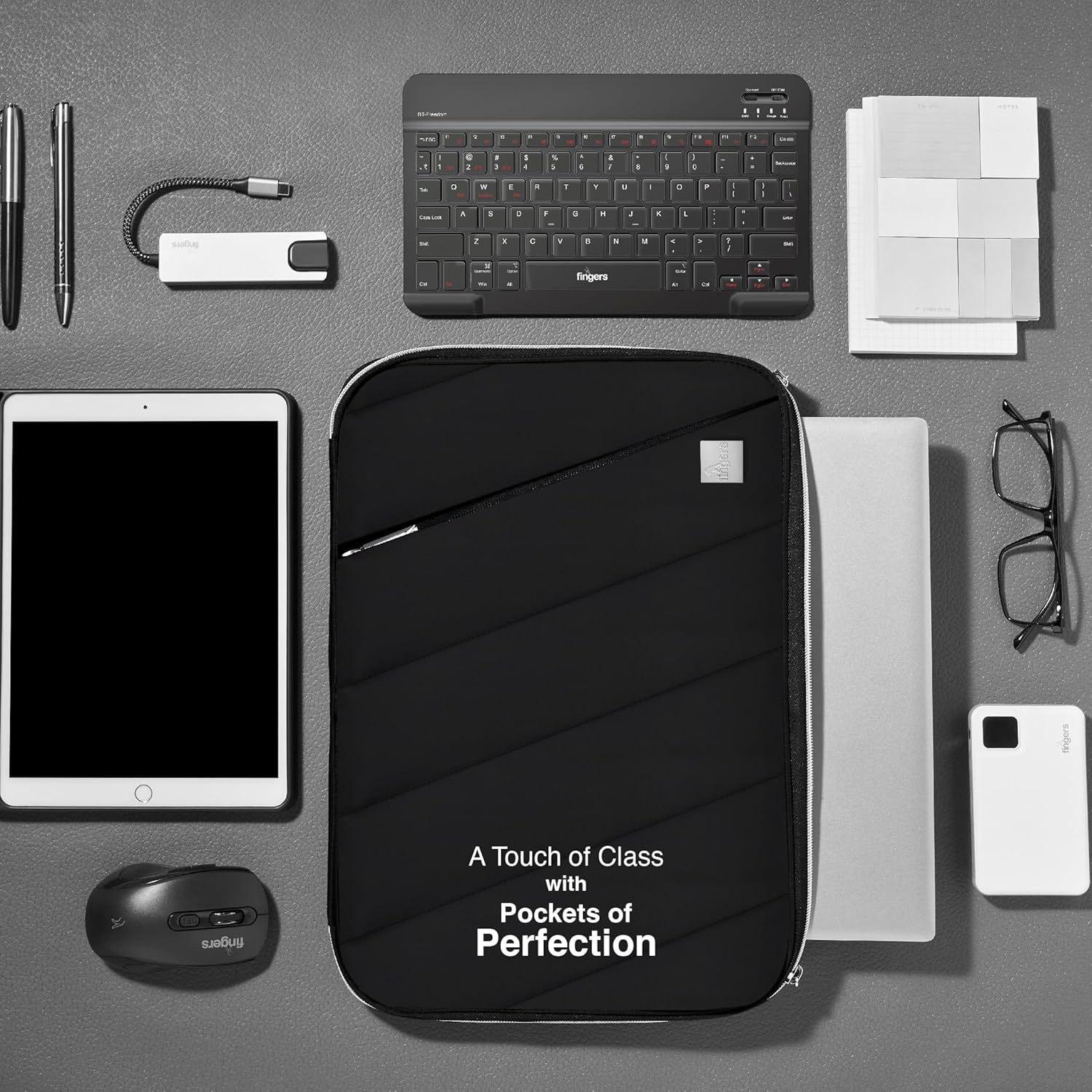 FINGERS Eleganto-OG2 Laptop Sleeve-Cum-Organiser Sleek And Smart Portfolio Organizer with Multiple Compartments, Ideal for Professionals And Daily Essentials, Fits up to 15" Laptops And Tablets - Image 5