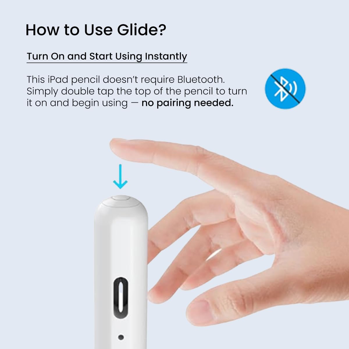 Portronics POR 2757 Glide Stylus Pencil for iPads Only, Angle Tilt Sensitivity, Palm Rejection, Attaches Magnetically, Battery LED Indicator, Type-C Charging, Only for iPads Released Between 2020 & 2024 Portronics POR 2757 Glide Stylus Pencil for iPads Only, Angle Tilt Sensitivity, Palm Rejection, Attaches Magnetically, Battery LED Indicator, Type-C Charging, Only for iPads Released Between 2020 & 2024 - Image 2