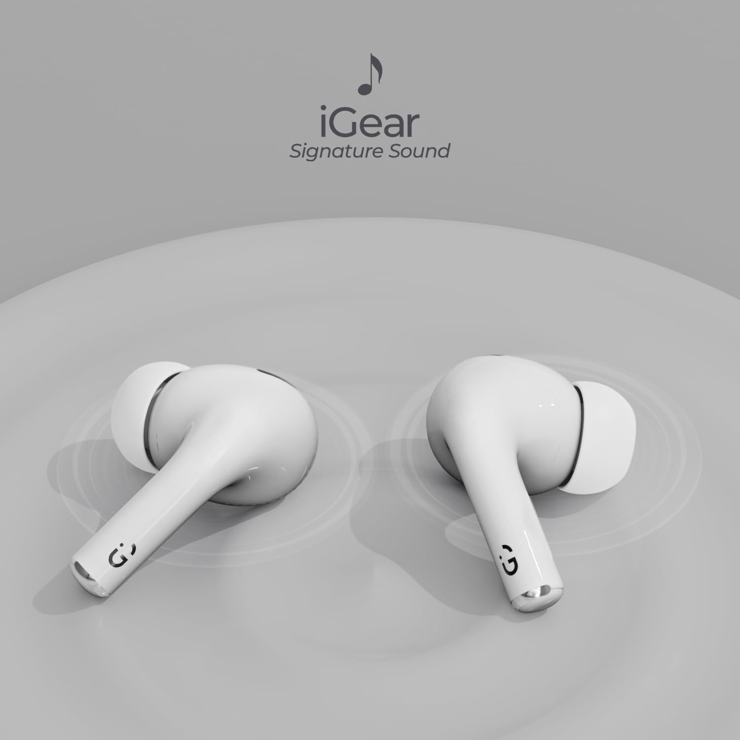 iGear Gemz Wireless Earbuds, 15 Hrs+ Playtime, HiFi Bass, Low Latency, Touch Controls, Voice Assistance, Compact & Ergonomic, for Gaming White - Image 4