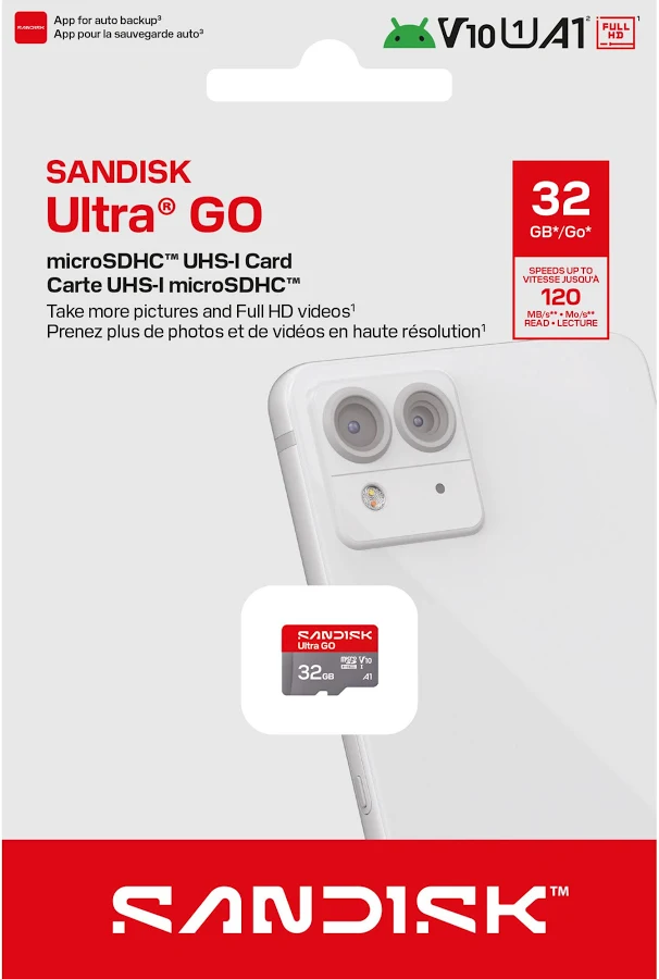 SANDISK 32GB Ultra Go microSD Card UHS-I, Up to 140MB/s, Full HD Video, Memory Card for Android Smartphones, Tablets, 10-Year Warranty - Image 1