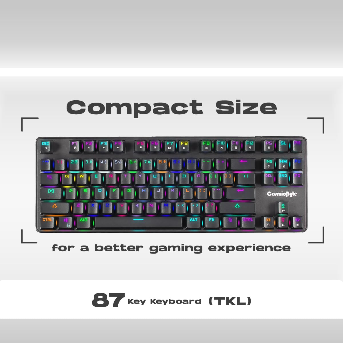 Cosmic Byte CB-GK-16 Firefly Per-Key RGB TKL Mechanical Keyboard Swappable Outemu Blue Switch,Black - Image 5