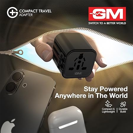 GM G+ Compact Travel Adapter Universal All-in-One Worldwide Plugs - Image 4