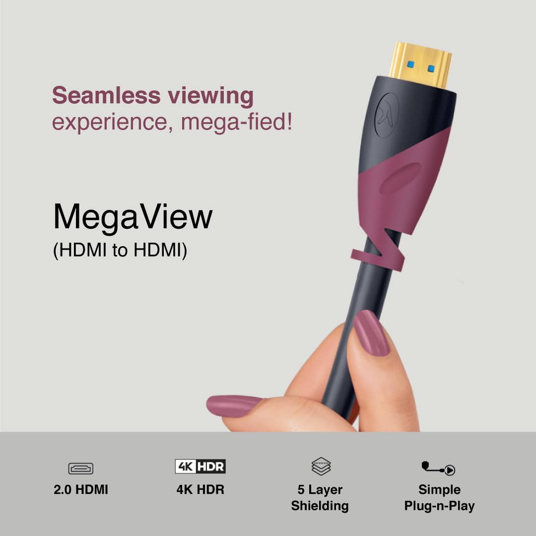 FINGERS MegaView HDMI to HDMI Cable 20 meter 4K HDR, Ethernet, 18 Gbps High-Speed Transmission, 5-Layer Shielding for Stable Audio/Video - Image 2