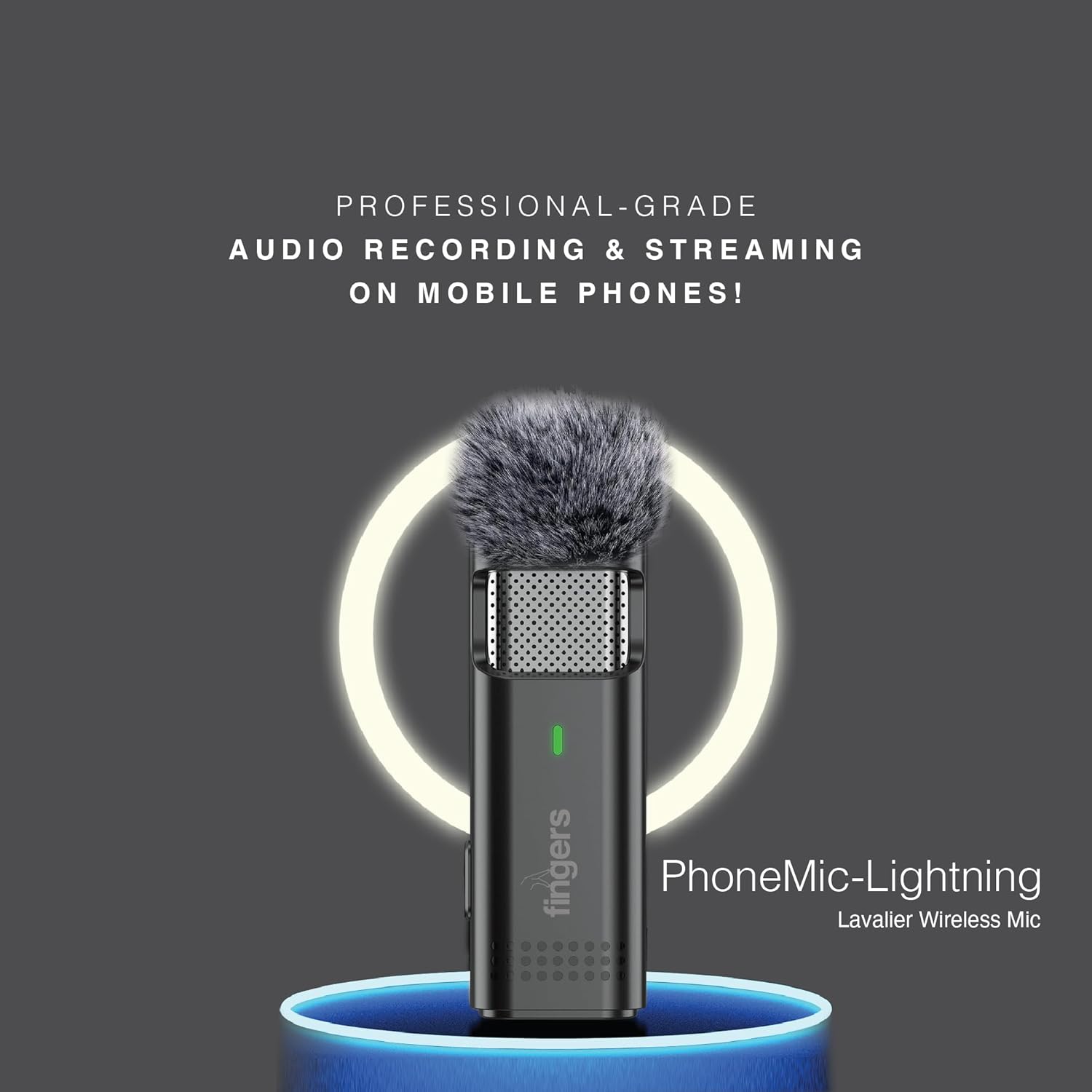 FINGERS PhoneMic Lightning Lavalier Wireless Microphone Lapel Wireless Mic for Audio Recording, Live-Streaming, Omnidirectional, Simple Plug And Play, Compatible with Lightning-Based Devices, iPhone - Image 2