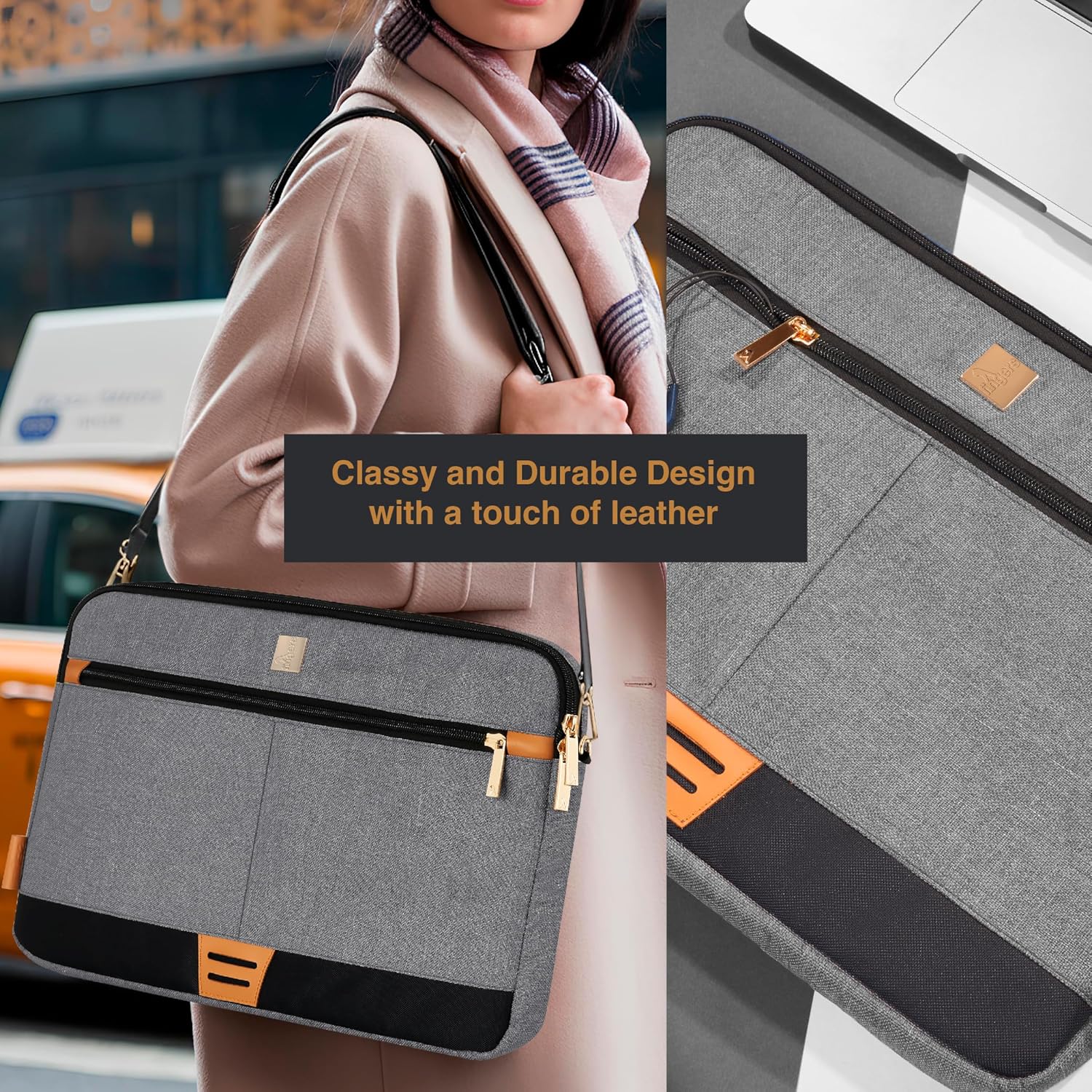 FINGERS PrestigePro-S3 Premium Laptop Bag with detachable shoulder sling Sleek Design, Superior Protection, Built-in padded sleeve, Fits 17" Laptops And Tablets, Splash-proof And scratch-resistant - Image 5