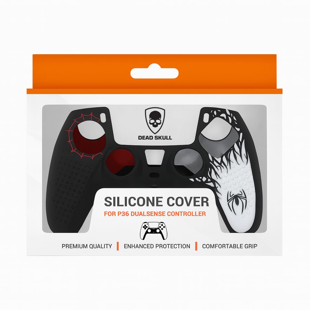 Deadskull PS5 Controller Silicone Case Spiderman Red theme 2 Thumb Caps, Touch Pad Skin - Image 6